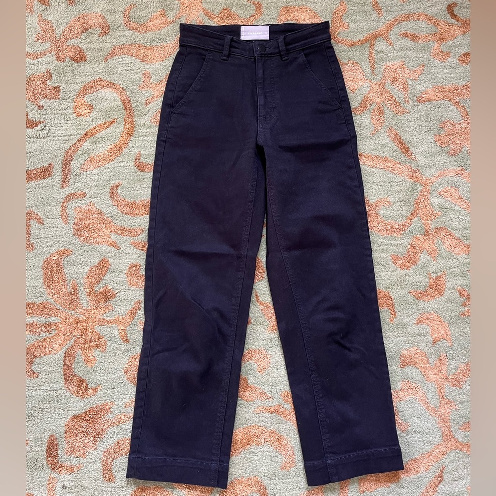 Women’s Everlane Black Straight-Leg Crop Pant Regular (Size 00)